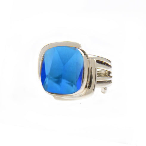 Art Deco Ring in Silver Gold & various gemstones